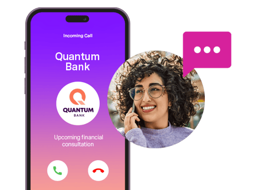 Mobile device showcasing how branded calling looks