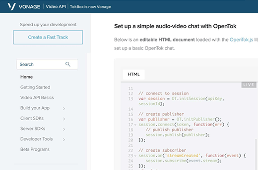 OpenTok Video API HTML Doc